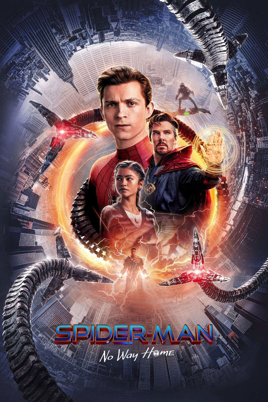 Spider-Man No Way Home Movie Poster | Peter Parker, MJ and Doctor Strange in the Portal - Movies & TV Poster