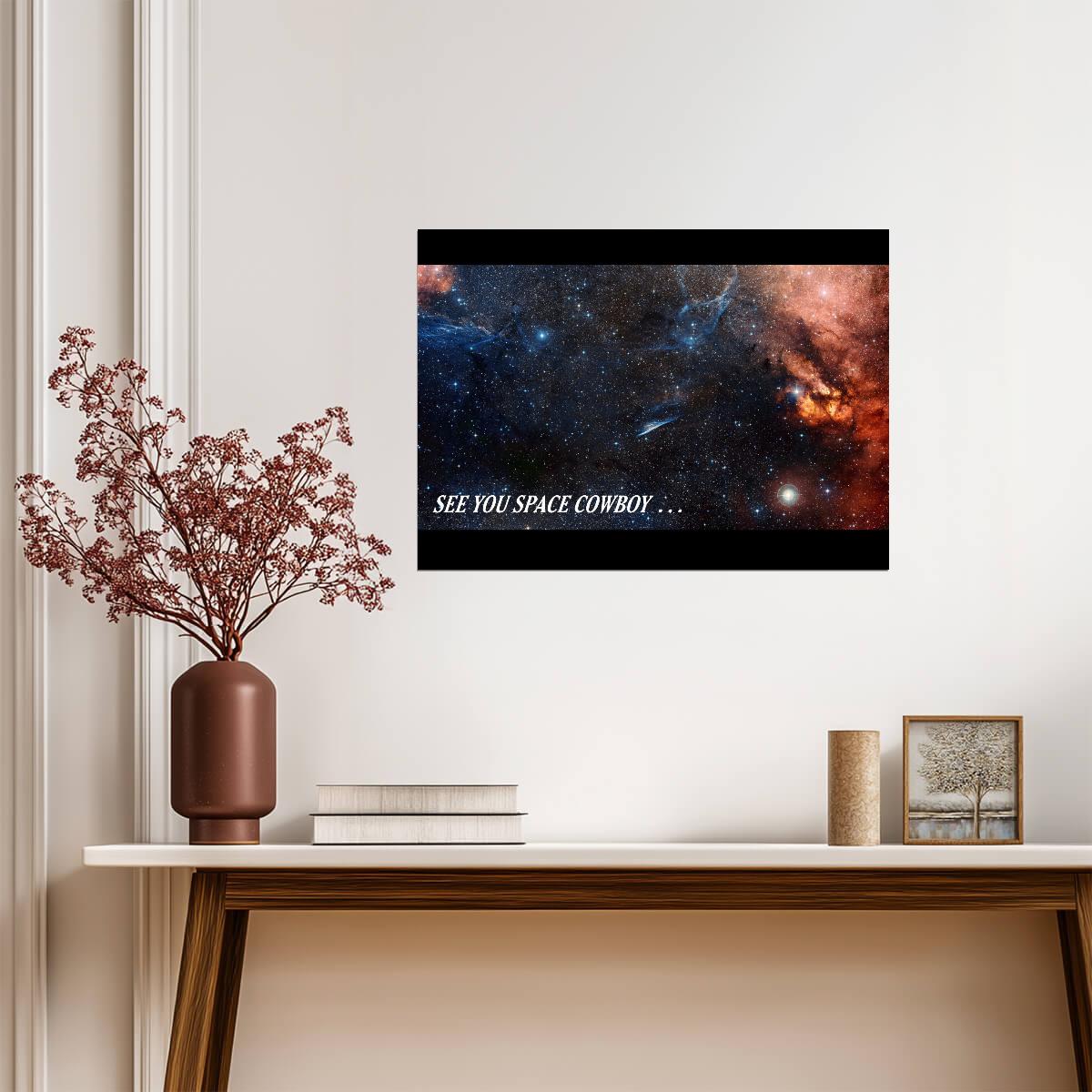 Cowboy Bebop Poster | See You Space Cowboy Against a Starfield - Anime Poster