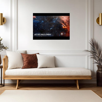 Cowboy Bebop Poster | See You Space Cowboy Against a Starfield - Anime Poster