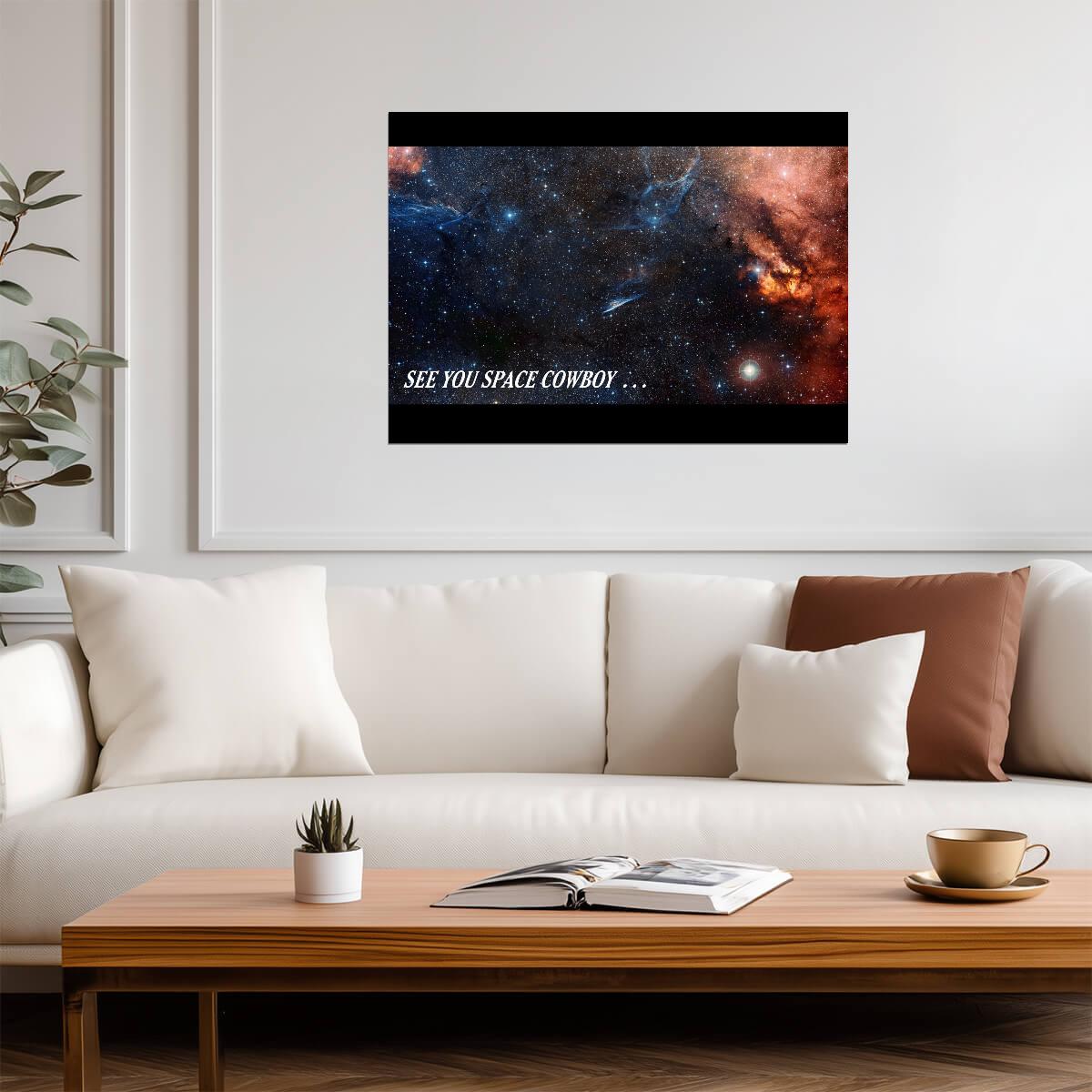 Cowboy Bebop Poster | See You Space Cowboy Against a Starfield - Anime Poster