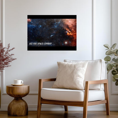 Cowboy Bebop Poster | See You Space Cowboy Against a Starfield - Anime Poster