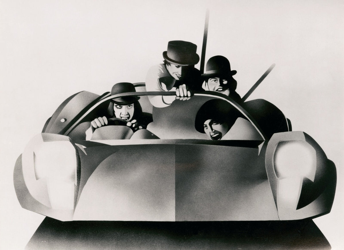 A Clockwork Orange Poster | Droogs in a Car | Black and White Movie Print - Movies & TV Poster
