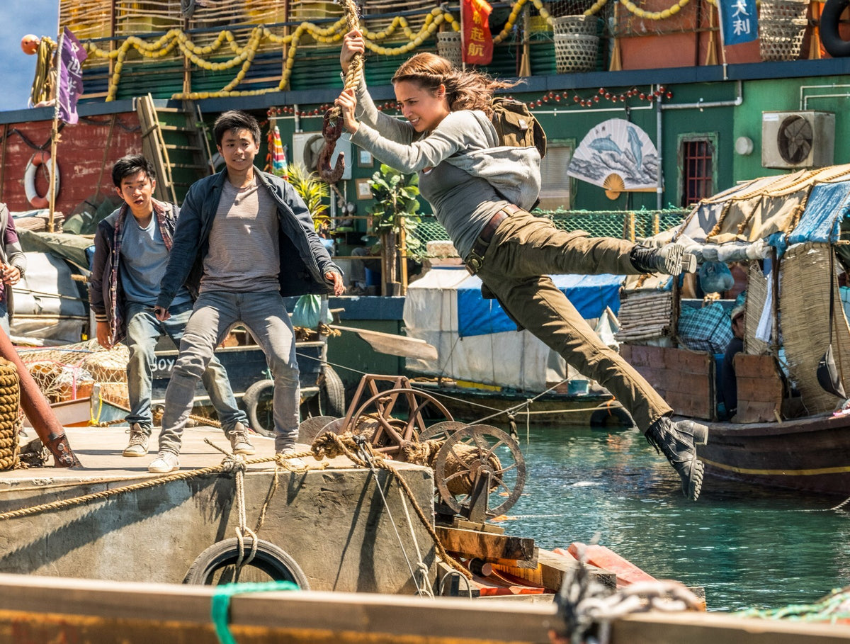 Tomb Raider 2018 Movie Poster | Daniel Wu as Lu Ren Leaping Across the Harbor - Movies & TV Poster