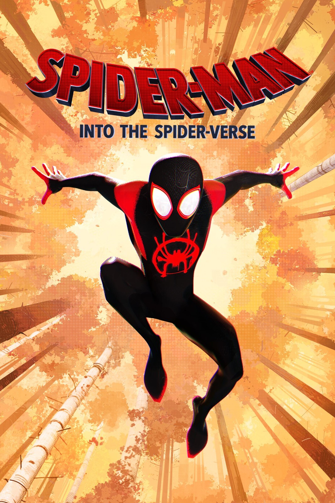 Spider-Man Into the Spider-Verse Movie Poster | Miles on an Orange City Graphic - Movies & TV Poster