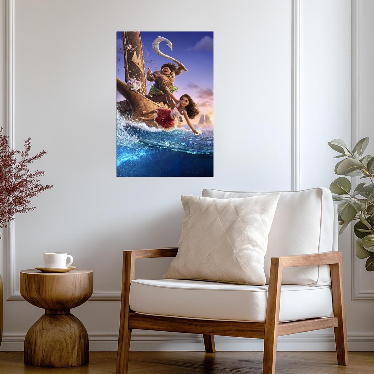 Moana 2 Movie Poster | Moana Skimming the Waves - Movies & TV Poster