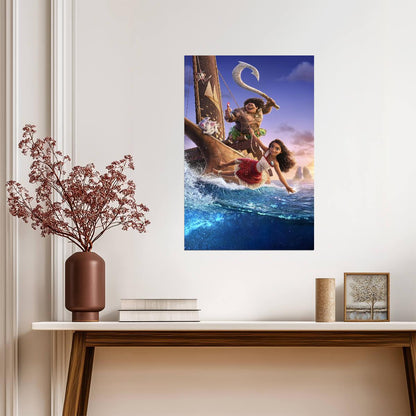 Moana 2 Movie Poster | Moana Skimming the Waves - Movies & TV Poster