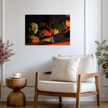 Cowboy Bebop Poster | Spike, Jet and Faye Aboard the Bebop - Anime Poster