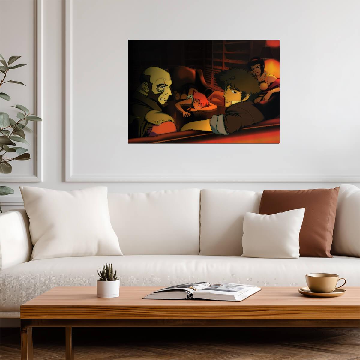 Cowboy Bebop Poster | Spike, Jet and Faye Aboard the Bebop - Anime Poster