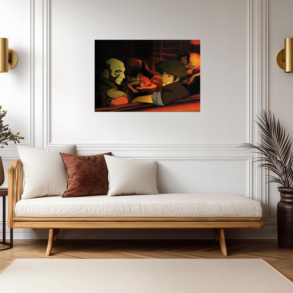 Cowboy Bebop Poster | Spike, Jet and Faye Aboard the Bebop - Anime Poster