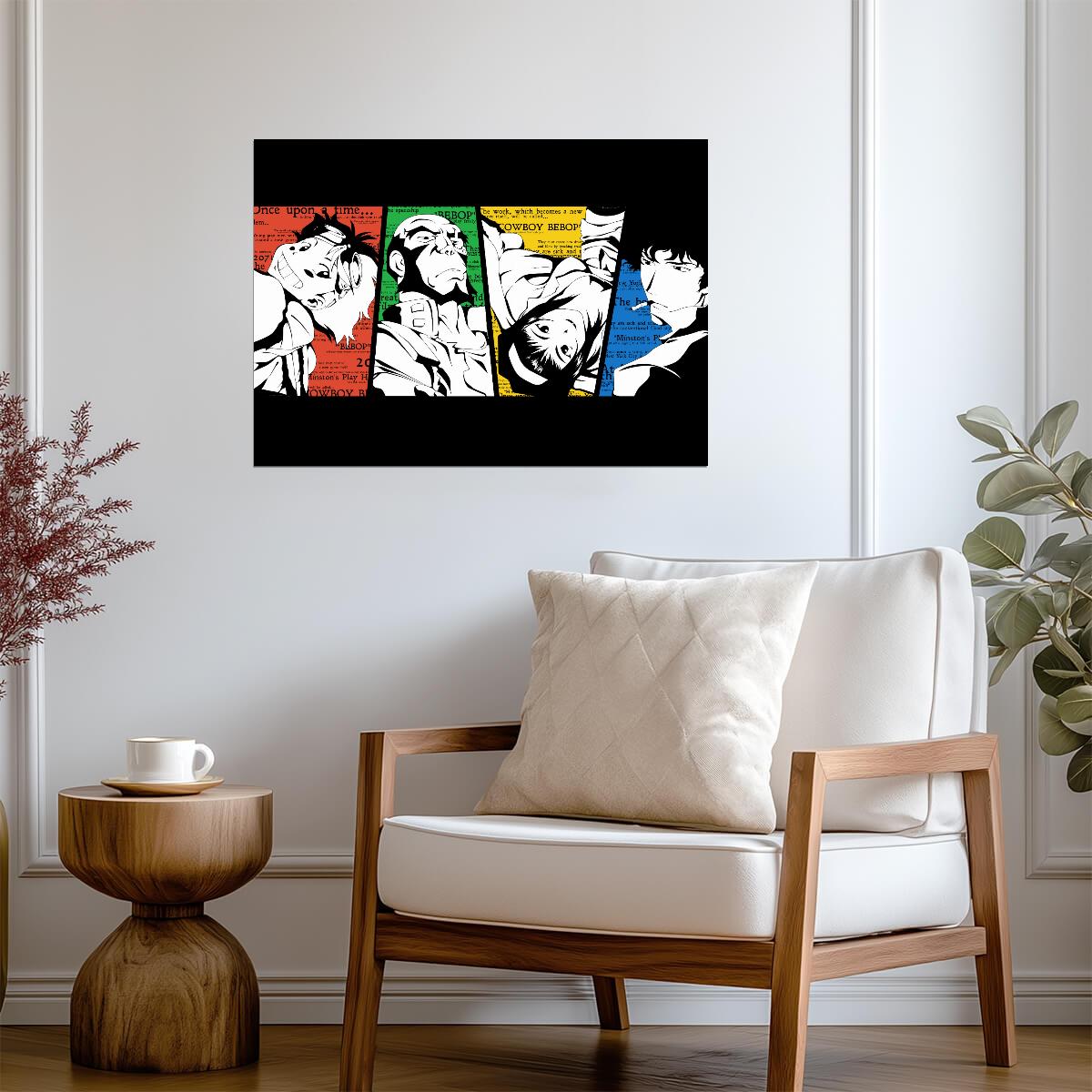 Cowboy Bebop Poster | Crew Portraits with Colored Text Panels - Anime Poster