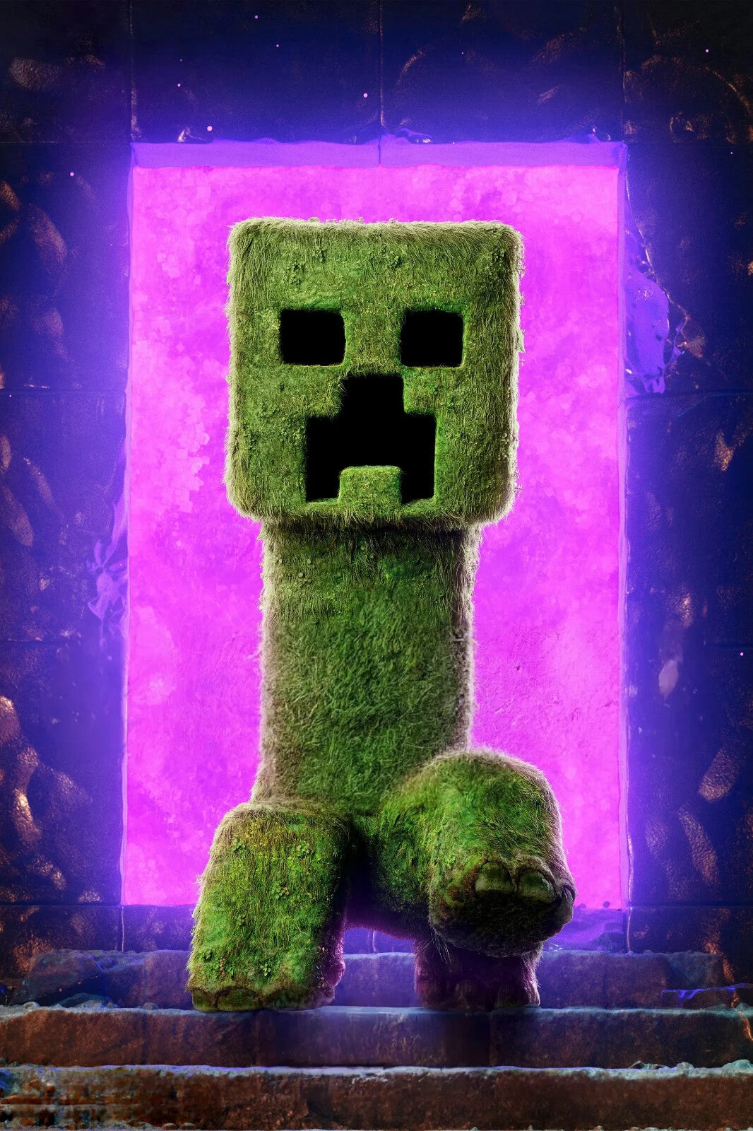 A Minecraft Movie Creeper Poster | Purple Portal Movie Print - Movies & TV Poster