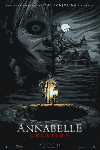 Annabelle Creation Movie Poster | Moonlit Well Illustration - Movies & TV Poster