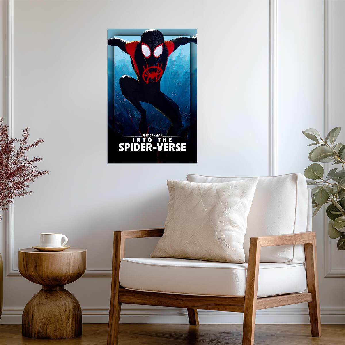Spider-Man Into the Spider-Verse Movie Poster | Miles Mask Close-Up - Movies & TV Poster