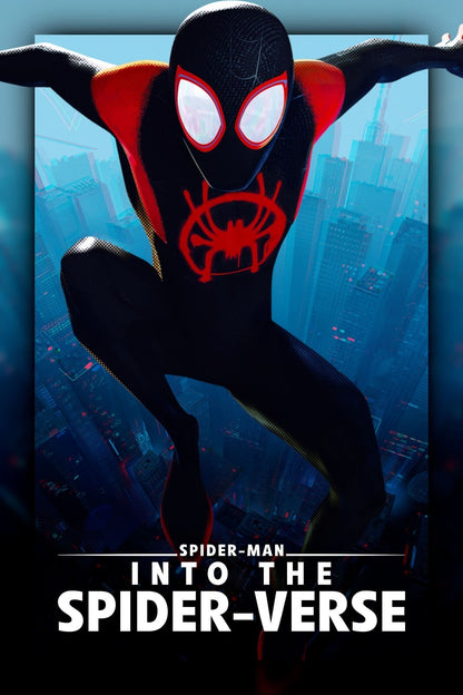 Spider-Man Into the Spider-Verse Movie Poster | Miles Mask Close-Up - Movies & TV Poster