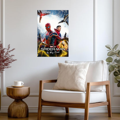 Spider-Man No Way Home Movie Poster | Spider-Man and Doctor Strange with Lightning - Movies & TV Poster