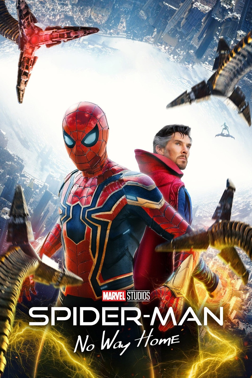 Spider-Man No Way Home Movie Poster | Spider-Man and Doctor Strange with Lightning - Movies & TV Poster