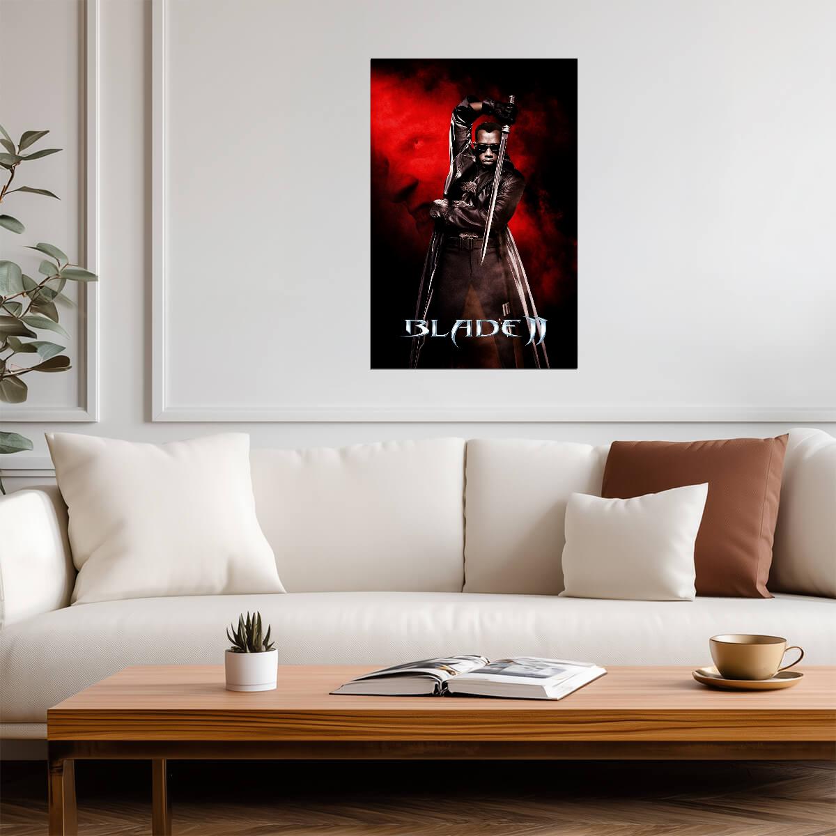 Blade II Movie Poster | Wesley Snipes with a Katana - Movies & TV Poster