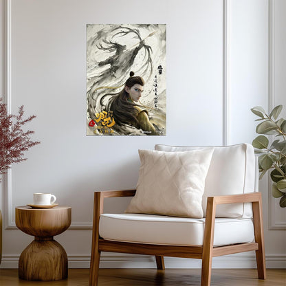 Ne Zha 2 Movie Poster | Deer Child Ink Style Portrait - Movies & TV Poster