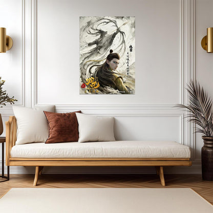 Ne Zha 2 Movie Poster | Deer Child Ink Style Portrait - Movies & TV Poster