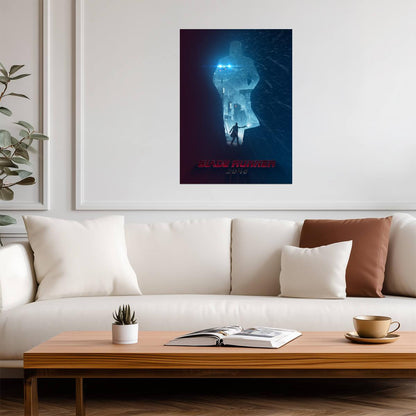 Blade Runner 2049 Movie Poster | Officer K Silhouette in Blue Snow - Movies & TV Poster