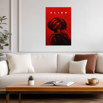 Alien Romulus Horror Movie Poster | Facehugger Portrait in Red Light - Movies & TV Poster