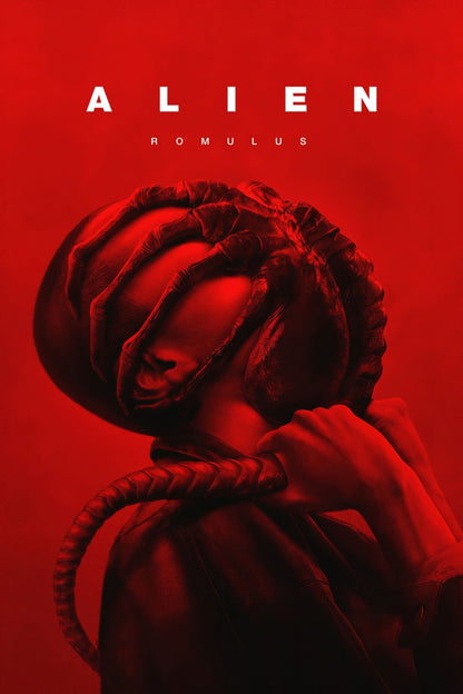 Alien Romulus Horror Movie Poster | Facehugger Portrait in Red Light - Movies & TV Poster