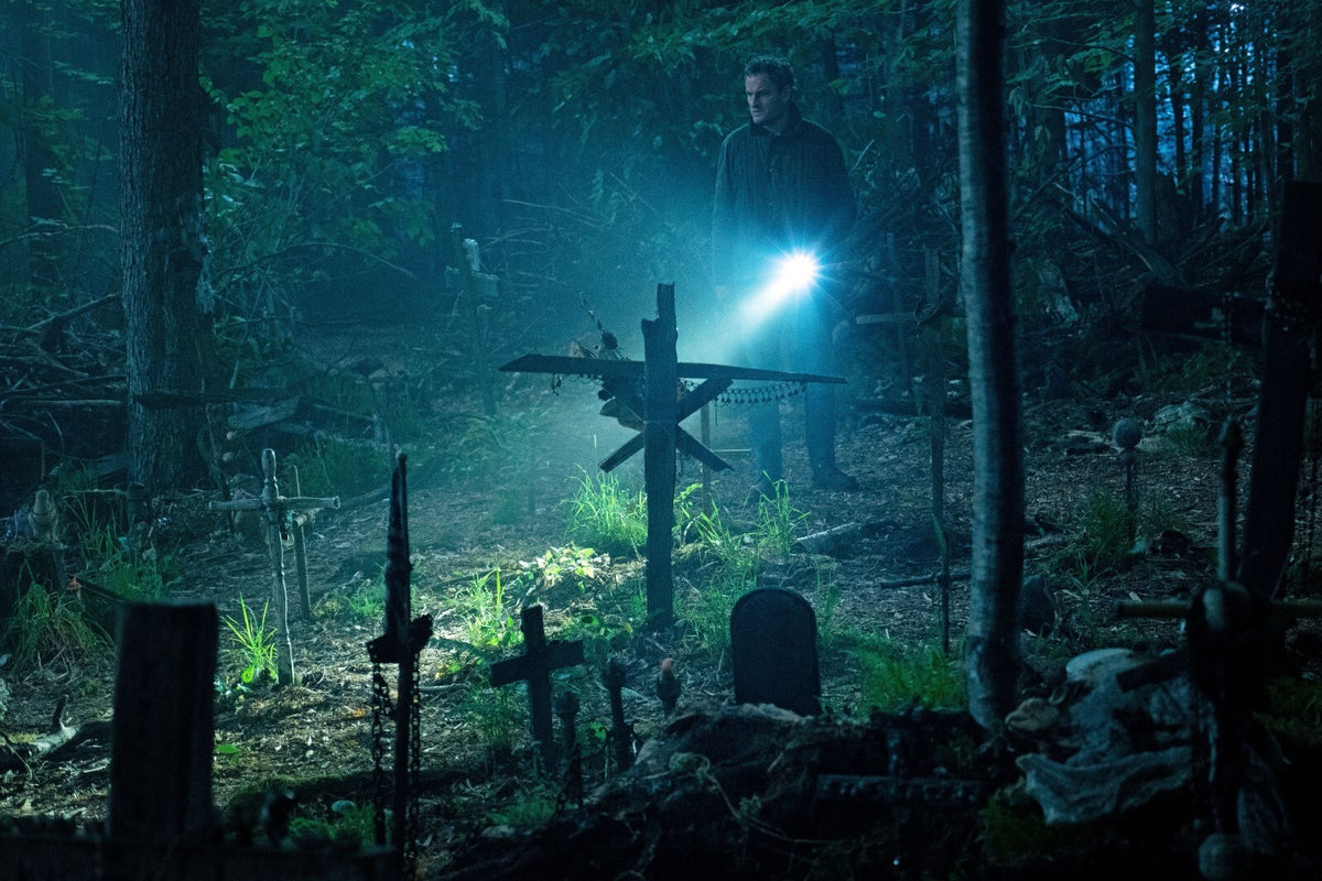 Pet Sematary 2019 Movie Poster | Cemetery Crosses and a Flashlight in the Forest - Movies & TV Poster