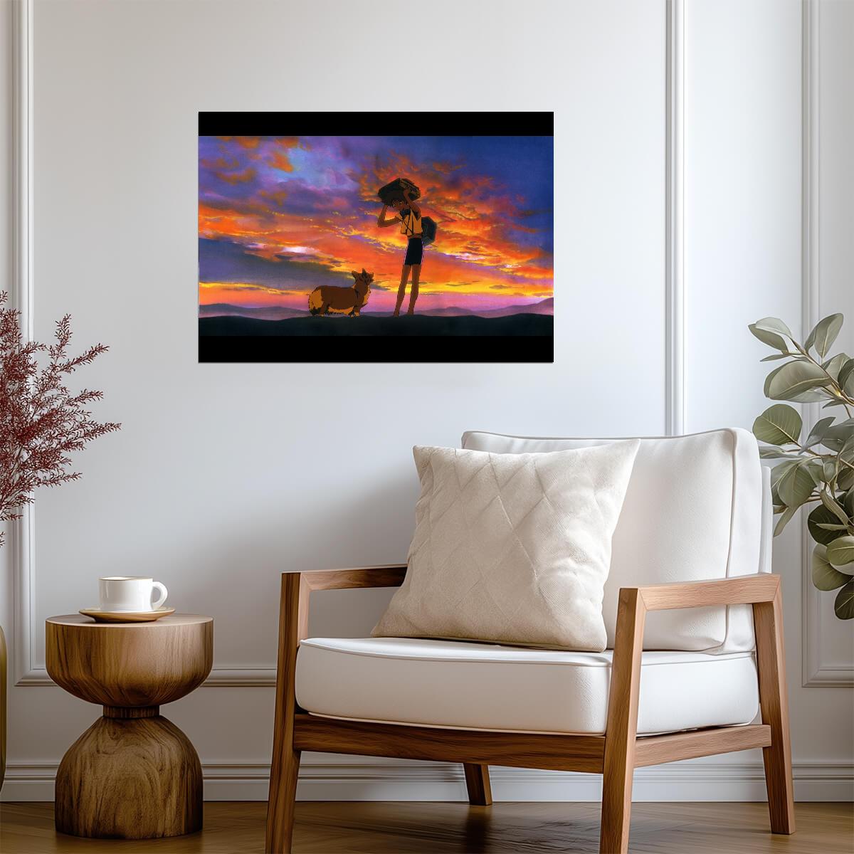 Cowboy Bebop Poster | Edward and Ein at Sunset - Anime Poster