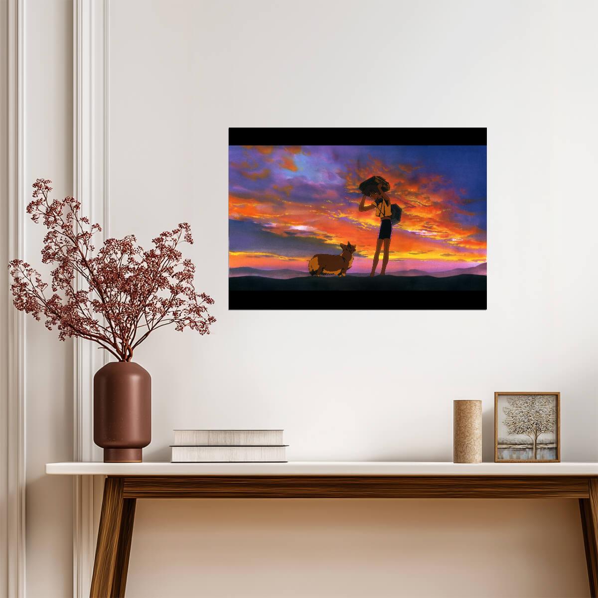 Cowboy Bebop Poster | Edward and Ein at Sunset - Anime Poster