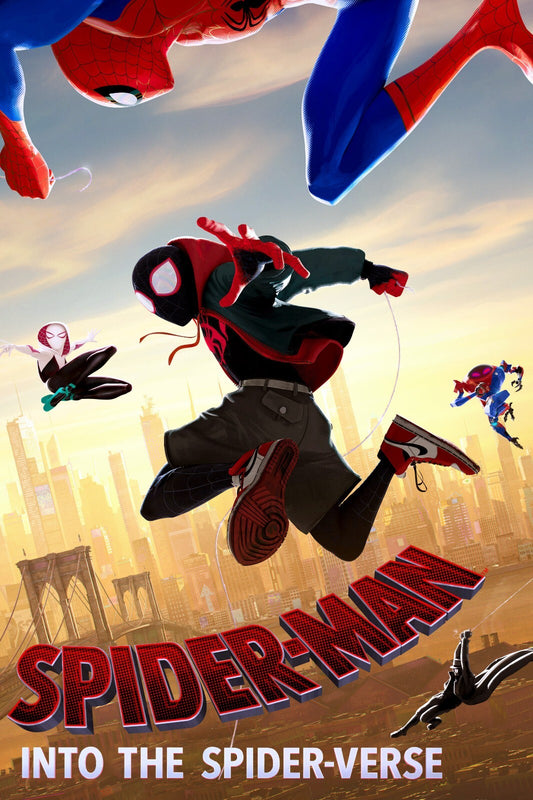 Spider-Man Into the Spider-Verse Movie Poster | Miles and the Spider Heroes at Sunset - Movies & TV Poster