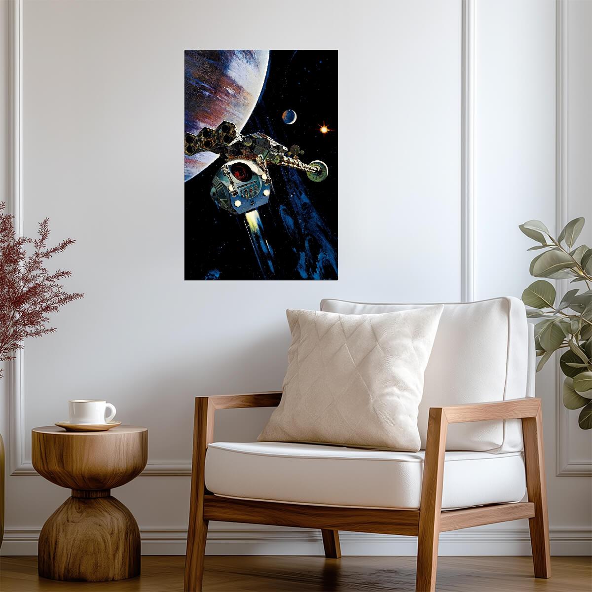 2001: A Space Odyssey Poster | Discovery Spaceship and Jupiter - Movies & TV Poster