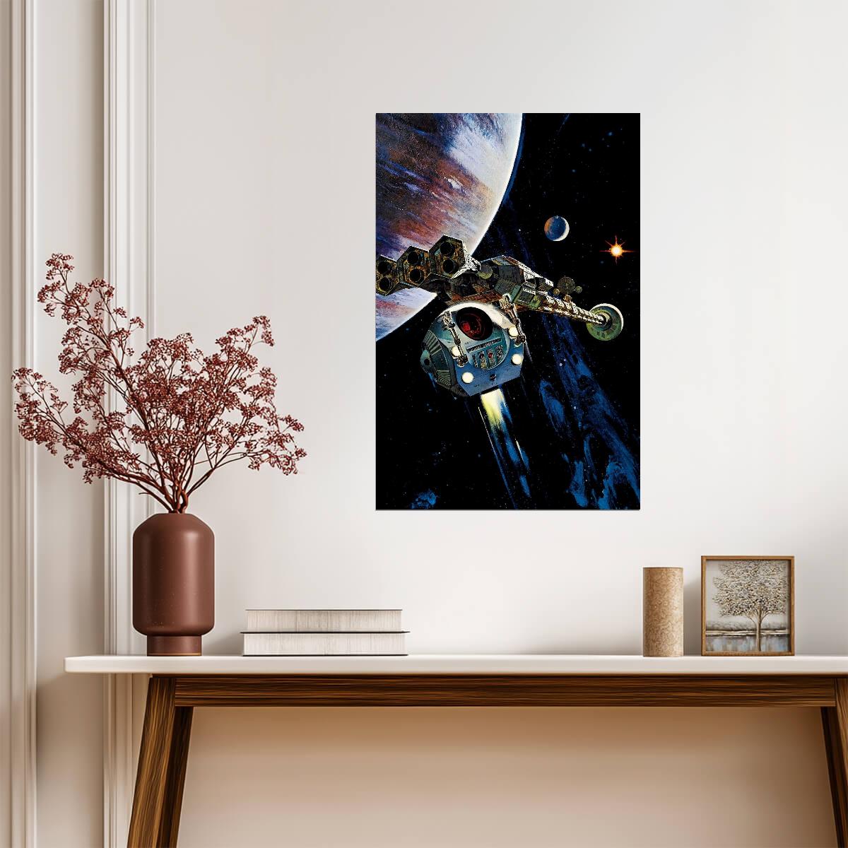 2001: A Space Odyssey Poster | Discovery Spaceship and Jupiter - Movies & TV Poster