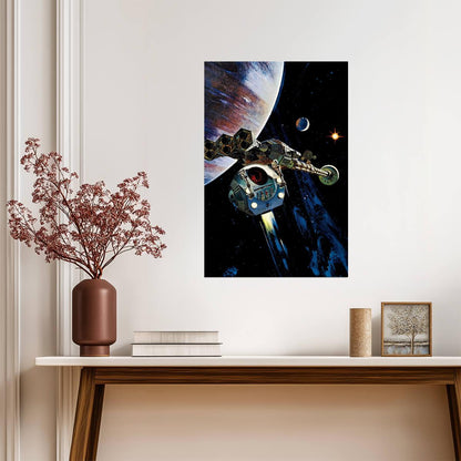 2001: A Space Odyssey Poster | Discovery Spaceship and Jupiter - Movies & TV Poster