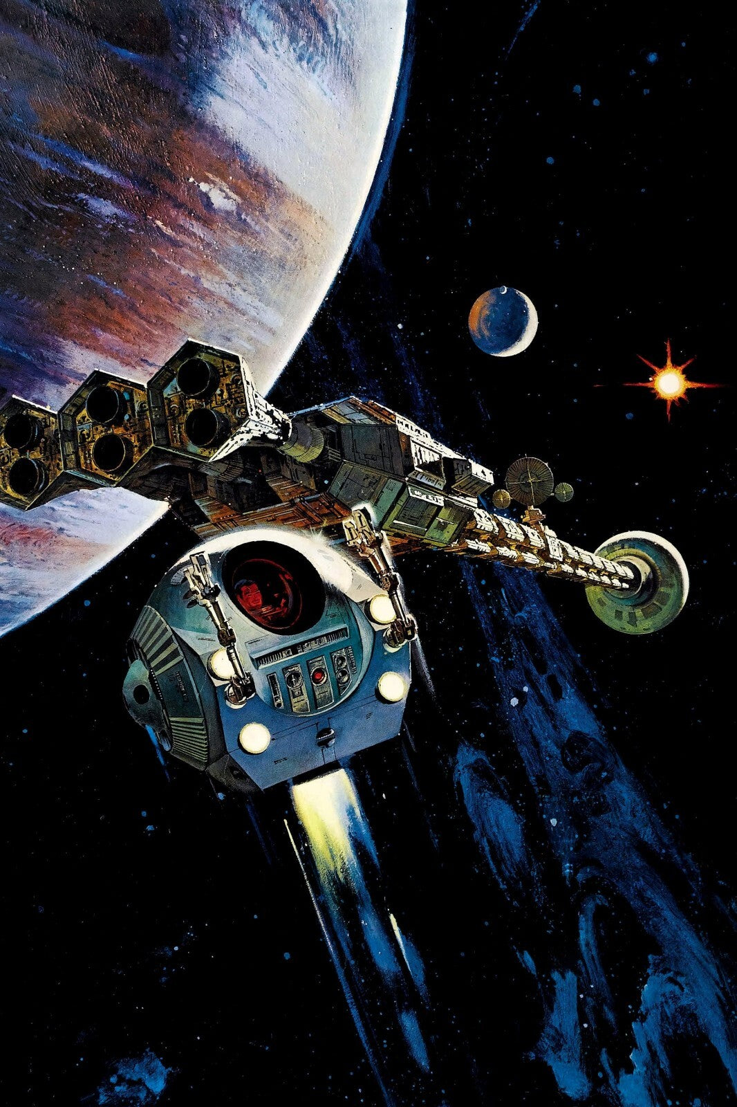 2001: A Space Odyssey Poster | Discovery Spaceship and Jupiter - Movies & TV Poster