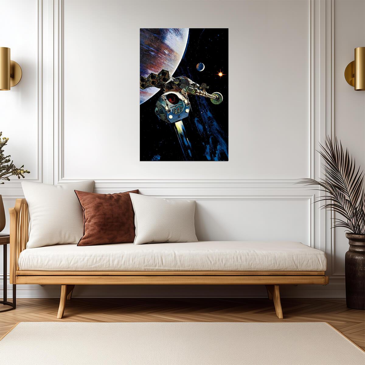 2001: A Space Odyssey Poster | Discovery Spaceship and Jupiter - Movies & TV Poster