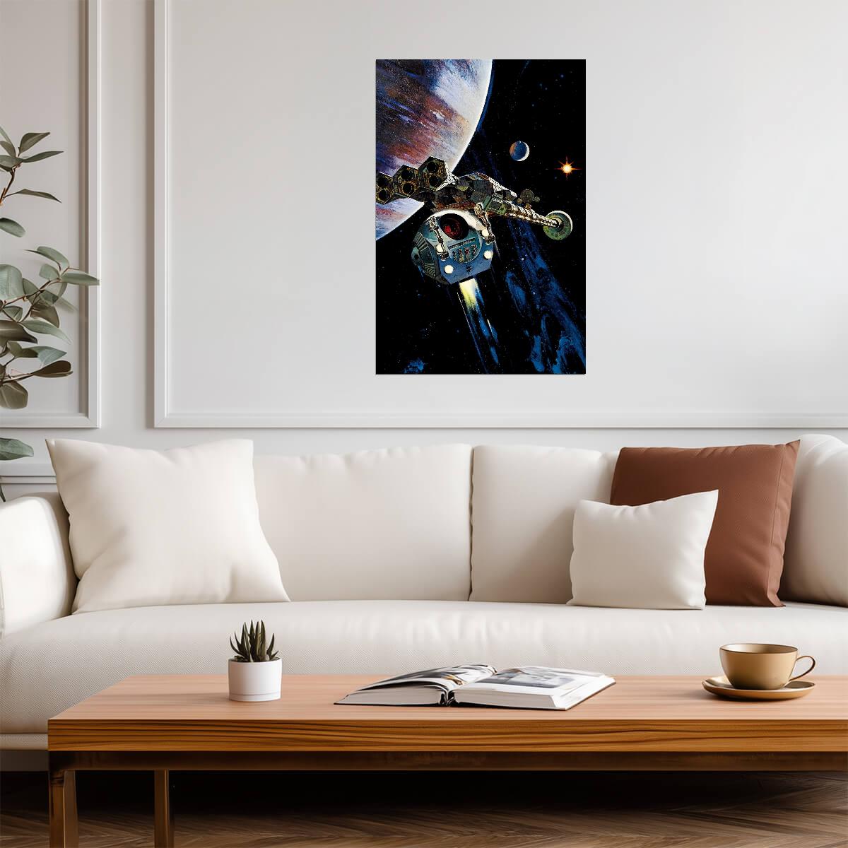 2001: A Space Odyssey Poster | Discovery Spaceship and Jupiter - Movies & TV Poster