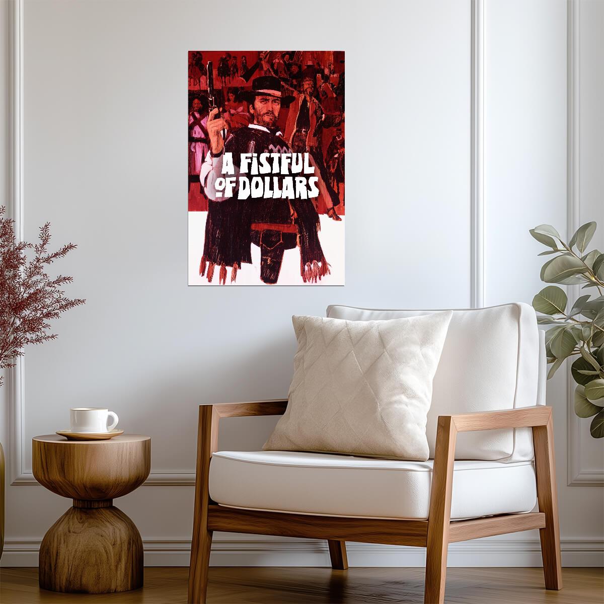 A Fistful of Dollars Poster | Clint Eastwood in a Poncho Western Print - Movies & TV Poster