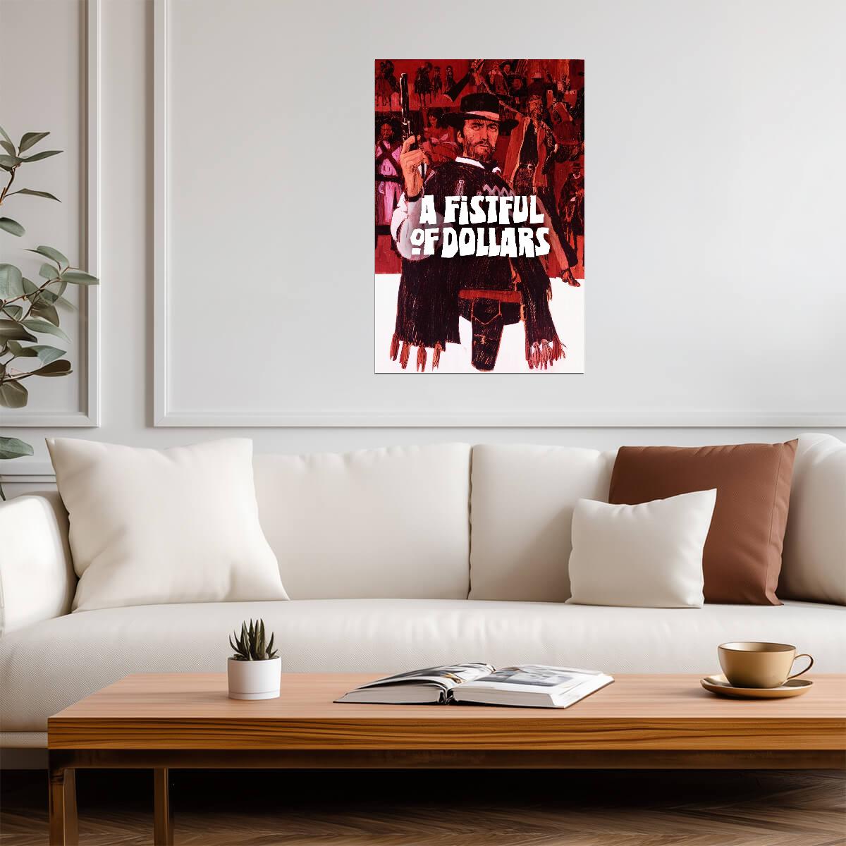 A Fistful of Dollars Poster | Clint Eastwood in a Poncho Western Print - Movies & TV Poster