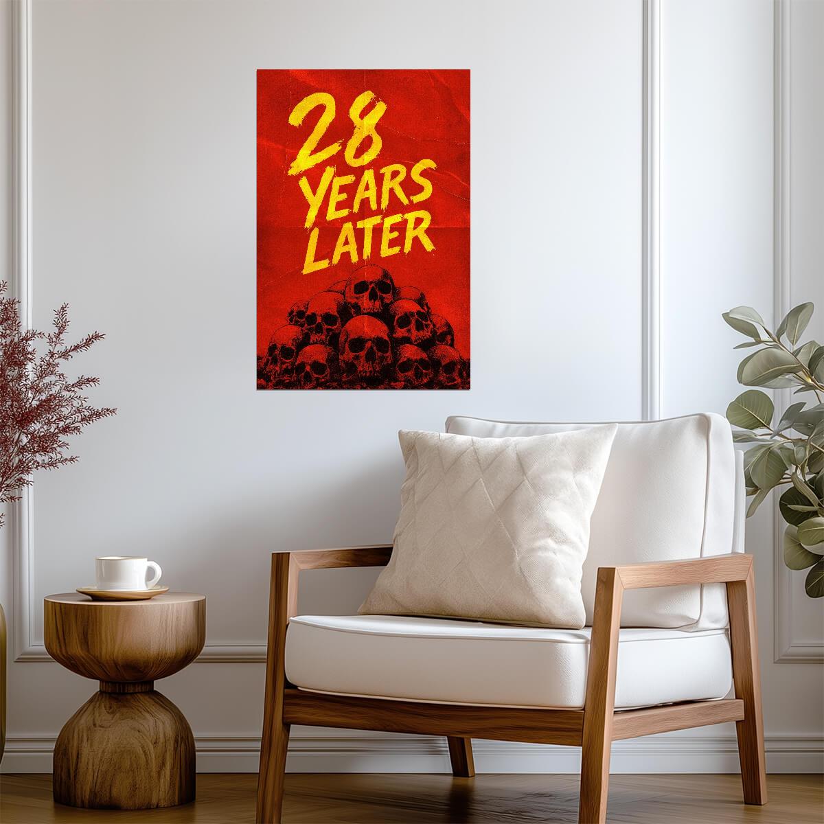 28 Years Later Poster | Black Skulls and Yellow Lettering - Movies & TV Poster