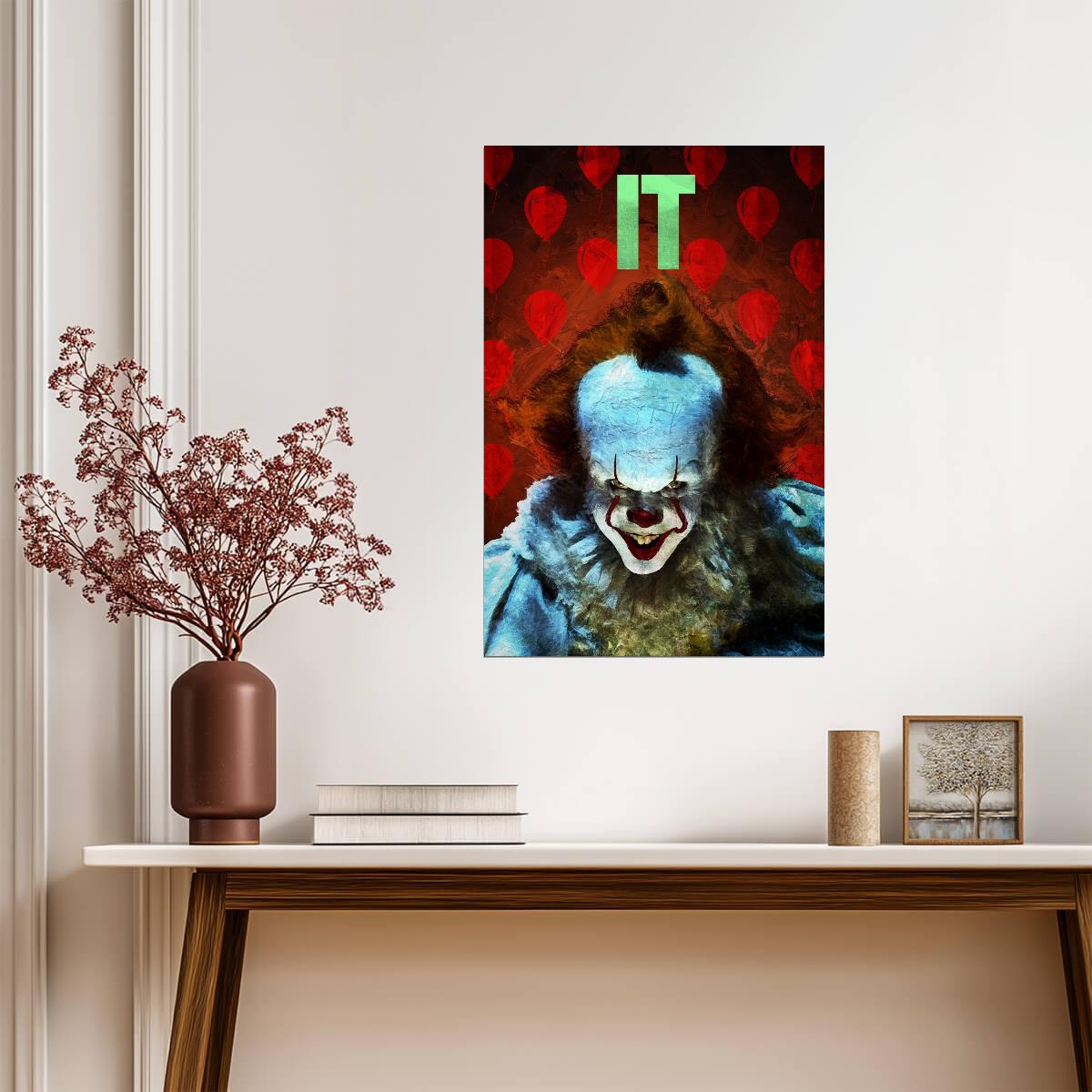 IT 2017 Movie Poster | Pennywise Illustrated Portrait - Movies & TV Poster