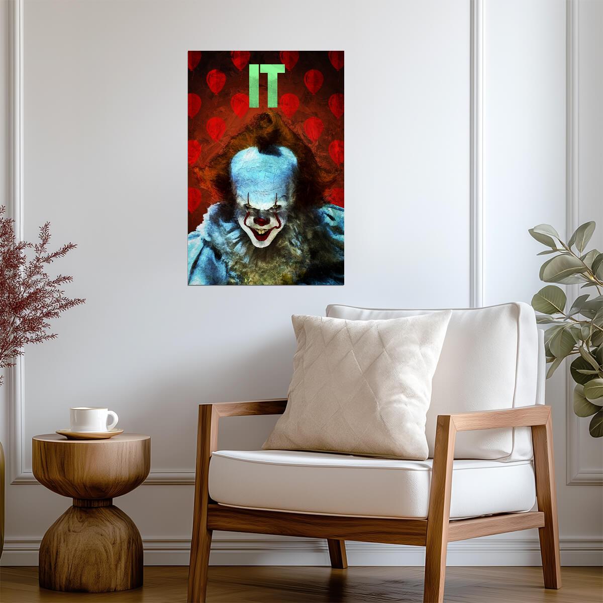 IT 2017 Movie Poster | Pennywise Illustrated Portrait - Movies & TV Poster