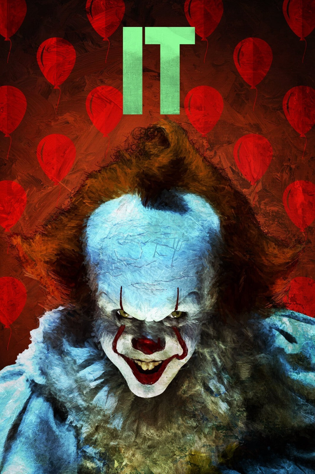 IT 2017 Movie Poster | Pennywise Illustrated Portrait - Movies & TV Poster