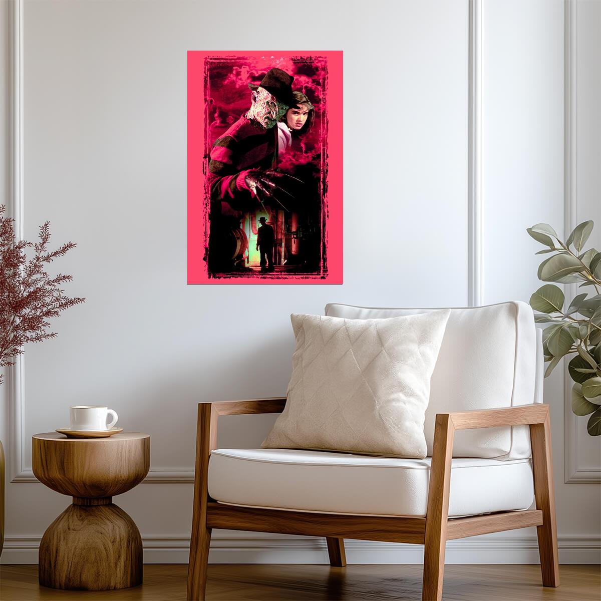 A Nightmare on Elm Street Poster | Freddy Krueger and Nancy | Red Horror Collage - Movies & TV Poster