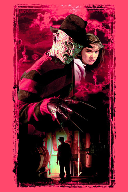 A Nightmare on Elm Street Poster | Freddy Krueger and Nancy | Red Horror Collage - Movies & TV Poster