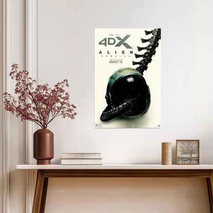 Alien Romulus Movie Poster | Xenomorph Tail and Space Helmet - Movies & TV Poster