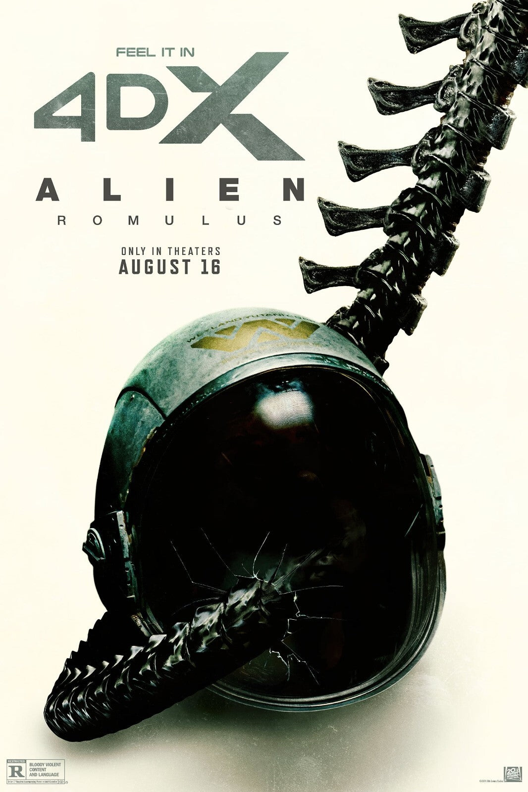 Alien Romulus Movie Poster | Xenomorph Tail and Space Helmet - Movies & TV Poster