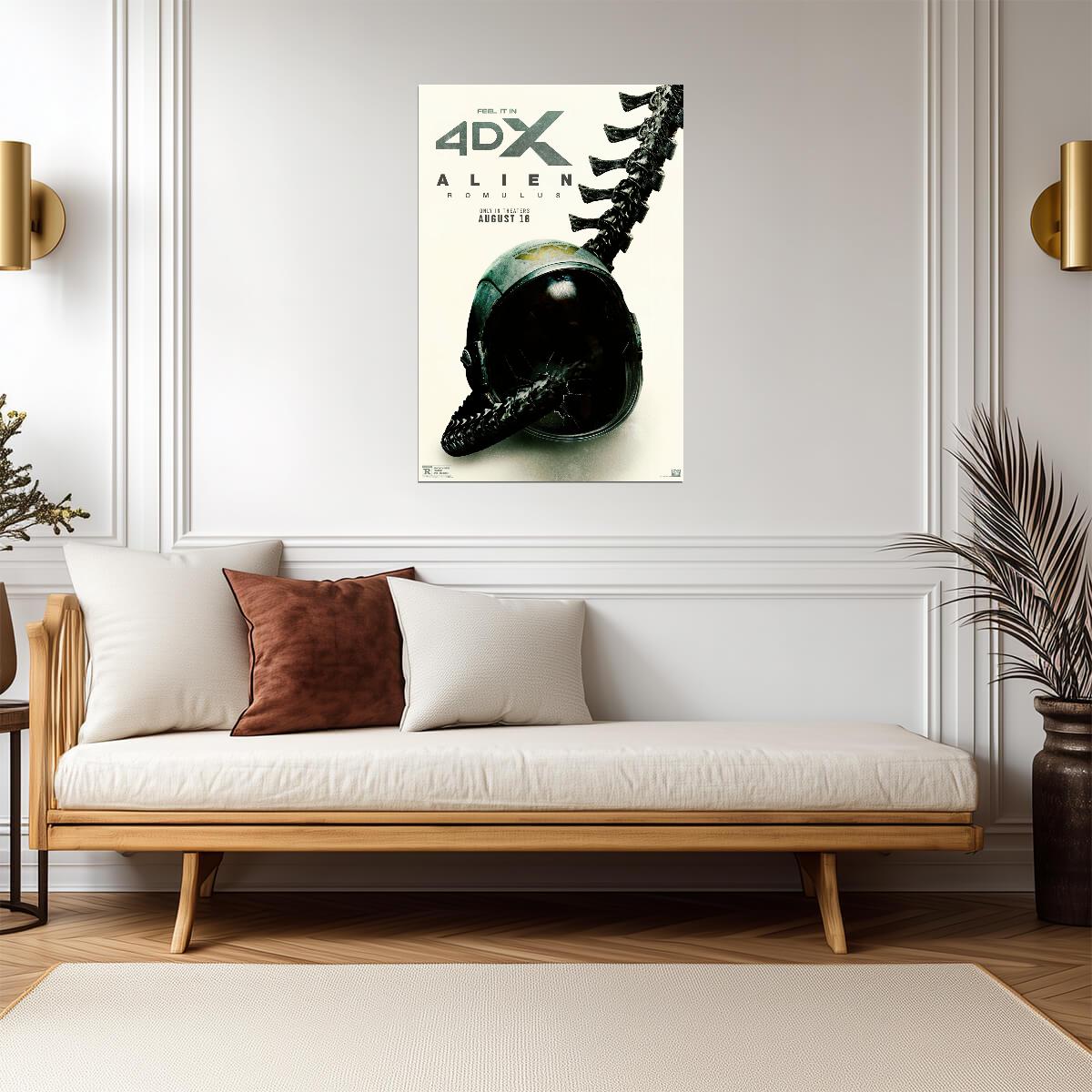 Alien Romulus Movie Poster | Xenomorph Tail and Space Helmet - Movies & TV Poster