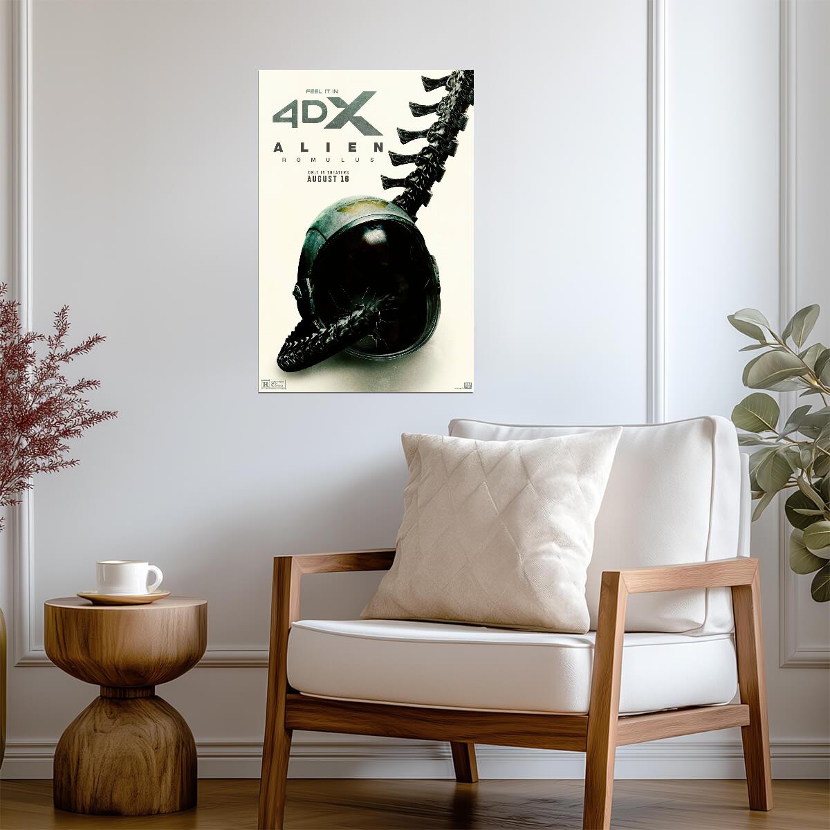 Alien Romulus Movie Poster | Xenomorph Tail and Space Helmet - Movies & TV Poster