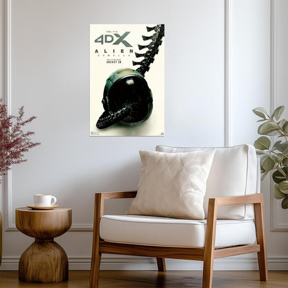 Alien Romulus Movie Poster | Xenomorph Tail and Space Helmet - Movies & TV Poster