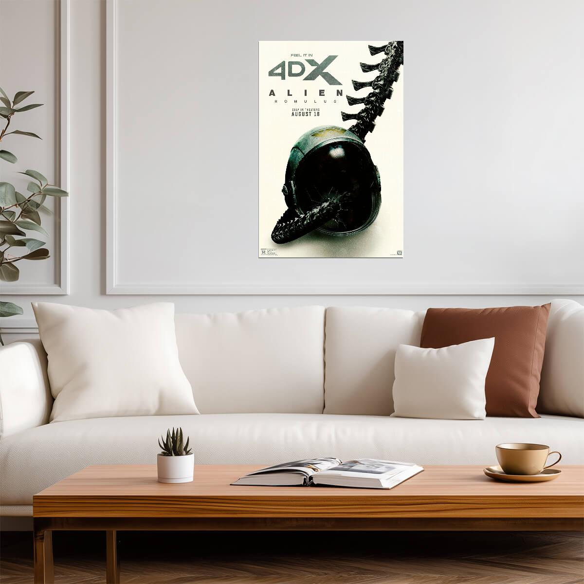 Alien Romulus Movie Poster | Xenomorph Tail and Space Helmet - Movies & TV Poster